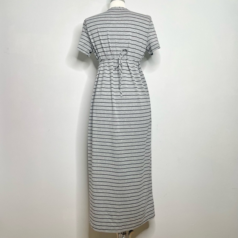 MIMI MATERNITY Short Sleeve Striped T-Shirt Maxi Dress - Picture 3 of 6